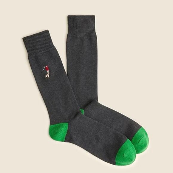 J.Crew Men's Golfer Socks Dark Charcoal One Size NWOT - Picture 1 of 2